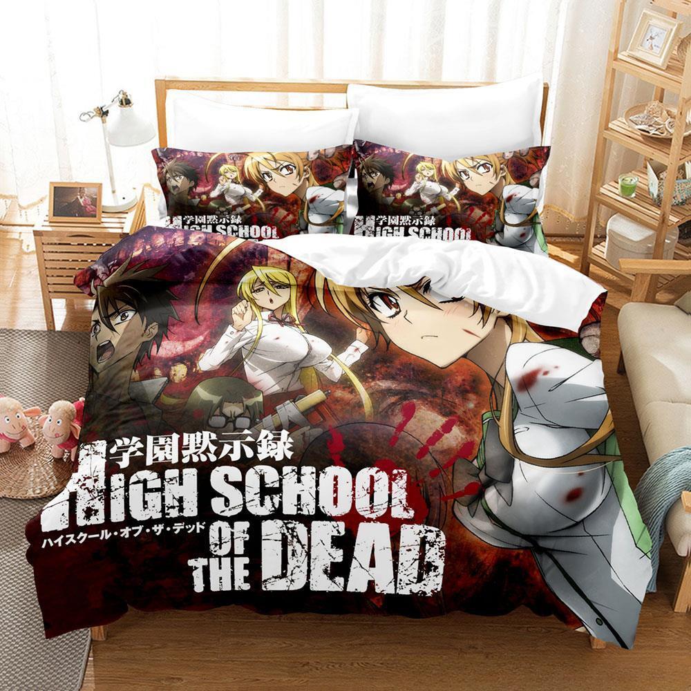 Аниме Сексуальная Девушка Highschool of the Dead Постельное Белье Односпальный Полуторный Двуспальный Евро Кинг Сайз Комплект Постельного Белья Взрослый Детский Спальня Комплекты Пододеяльников