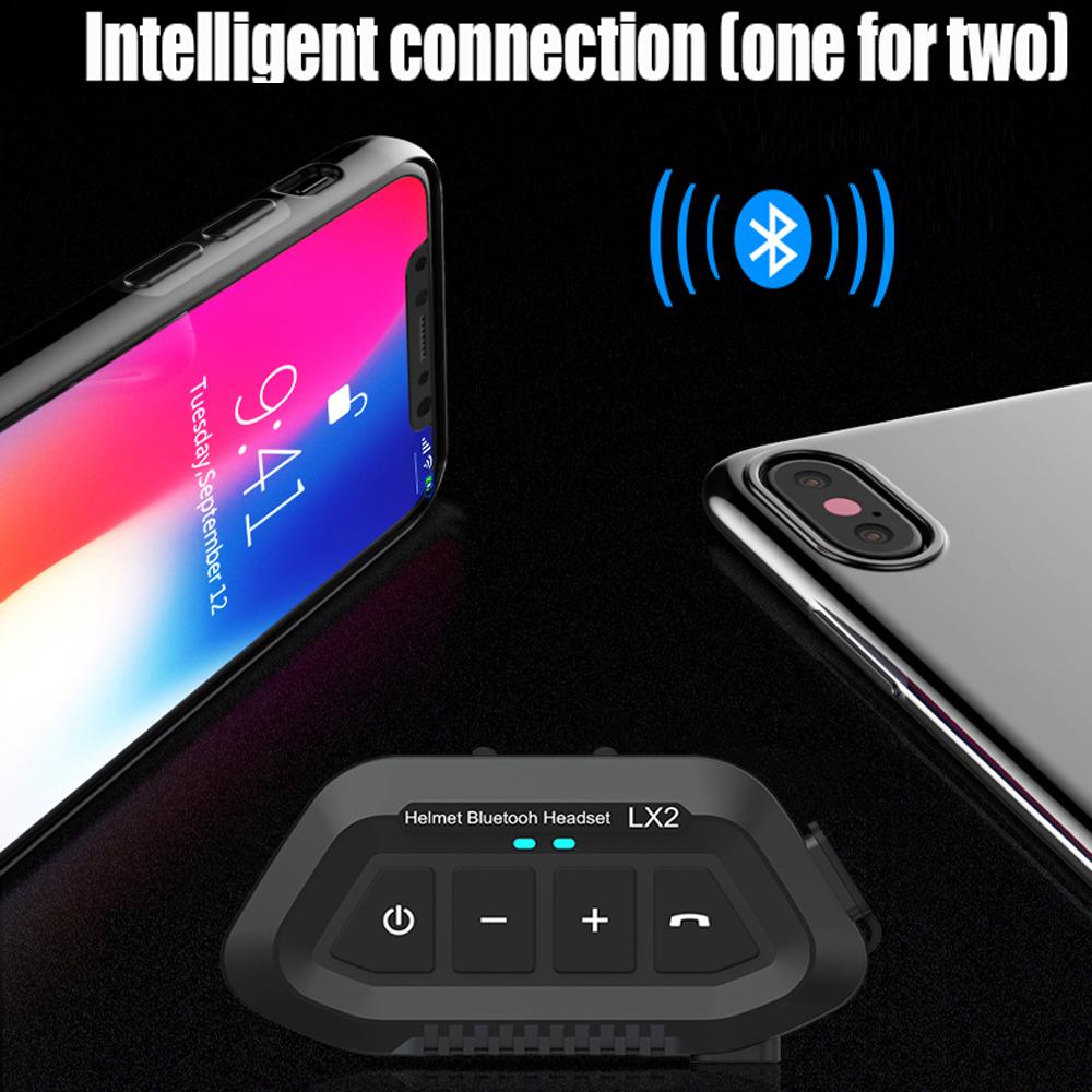 Bluetooth 5.0 гарнитура для мотоциклетного шлема беспроводная гарнитура с шумоподавлением IP67 водонепроницаемая для езды на велосипеде поддерживает звонки без помощи рук музыка