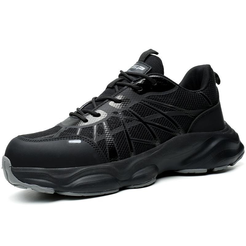 Конструкция Легкая Защитная Обувь Пластиковый Подносок Кроссовки Ботинки Мужская Летняя Дышащая Рабочая Обувь Промышленная Безопасность Теннисные Туфли