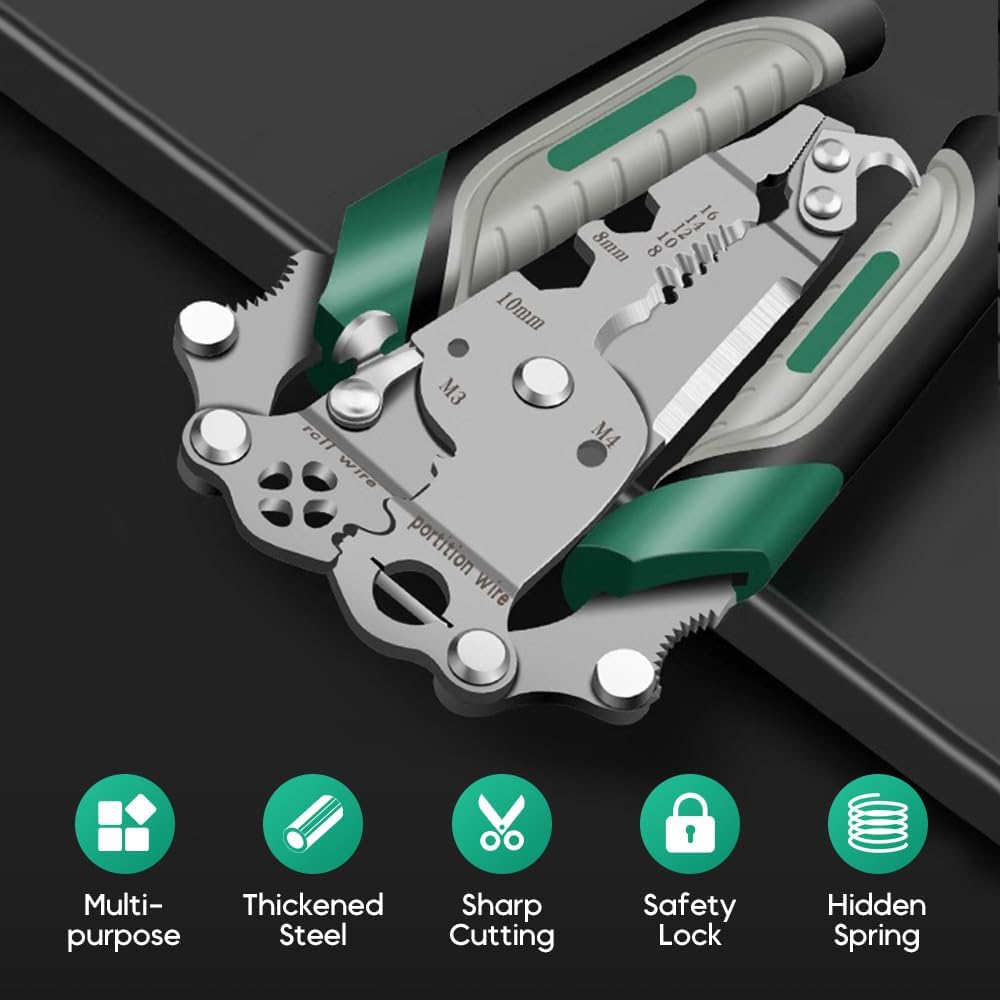 18 в 1 складной инструмент для зачистки проводов, многофункциональный складной инструмент для зачистки проводов, электрические плоскогубцы, для резки и вытягивания проводов, кабельные ножницы (К)