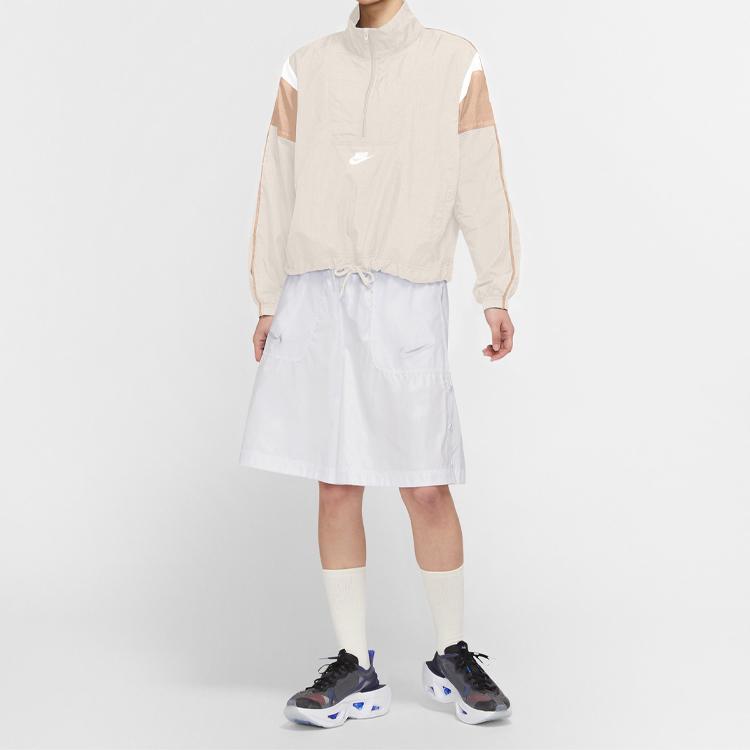 Nike Спортивная тканая куртка Heritage Женская куртка бледно-слоновой кости CJ2362-110
