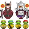 Promotions!! Turtles Shredder Splinter Rhinoceros Wild Boar With Pizzas Model Building Blocks Enlighten Figure Toys For Children