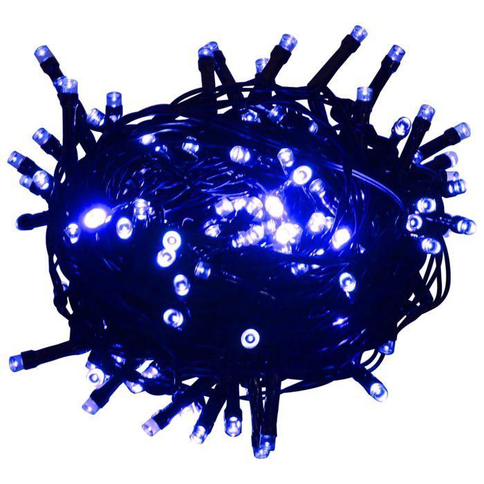 VidaXL Guirlande LED avec 2000 LED Guirlande Lumineuse Décoration de Fête Ornement de Noël Salle de Séjour Intérieur Bleu 343225