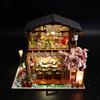 Creative Handmade Assembled Cherry Blossom Sushi Shop House Miniature Dollhouse Adult Birthday Gifts