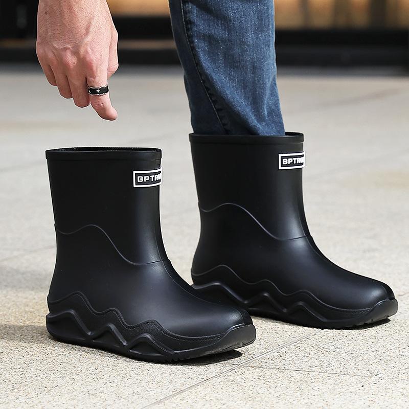British Short and Medium Rain Shoes Chelsea Wading Boots Men's New Non-slip Rubber Boots Men's Outer Wear Shoes Fishing Shoes