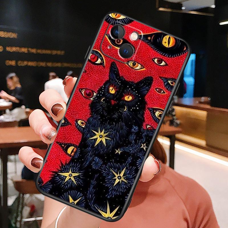 Чехол для телефона 'Кошка Таро Смерти' для iPhone 16 Pro Max 15 13 12 11 14 Pro Max Plus 12 13 Mini XR 16e Funda Cover