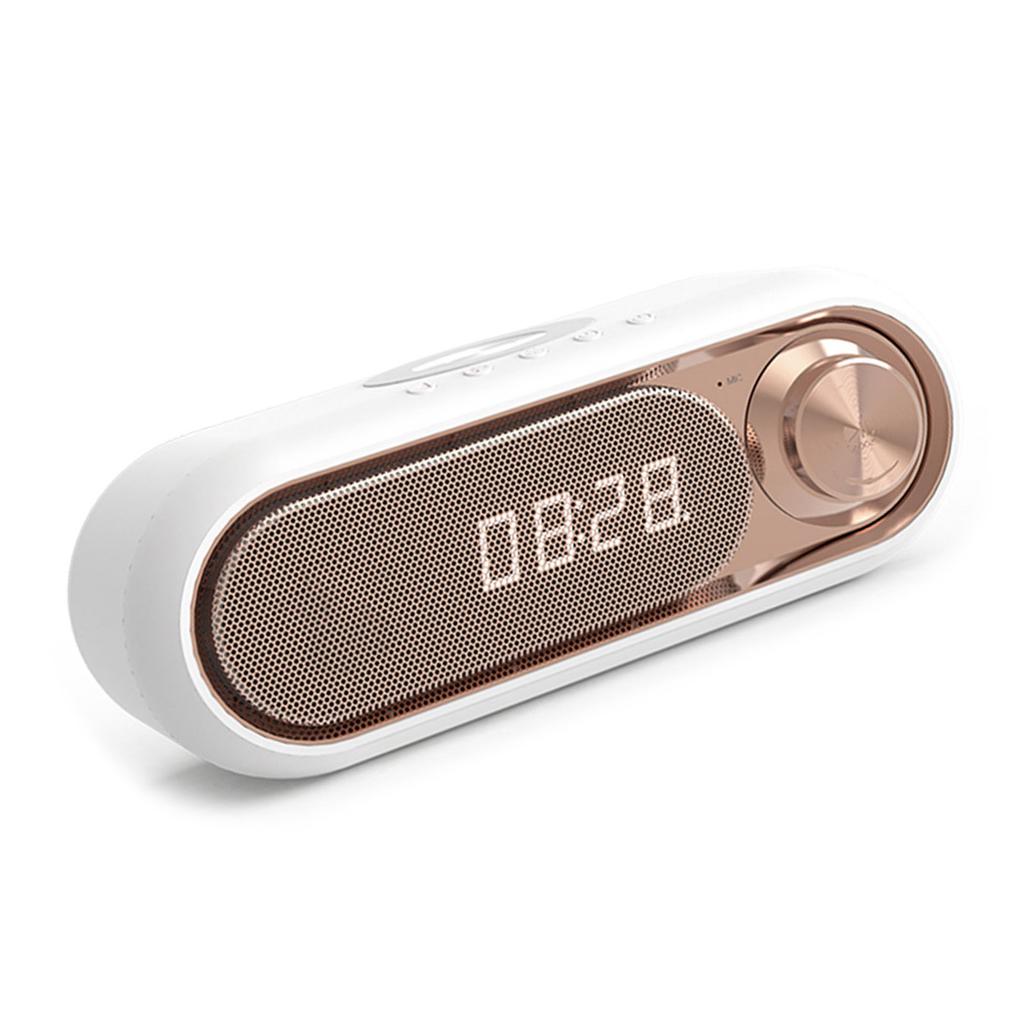 Портативная Bluetooth-совместимая акустическая система Звуковая коробка Сабвуфер Мини-плеер для домашнего кинотеатра Адаптер беспроводной зарядки Цифровые часы Будильник