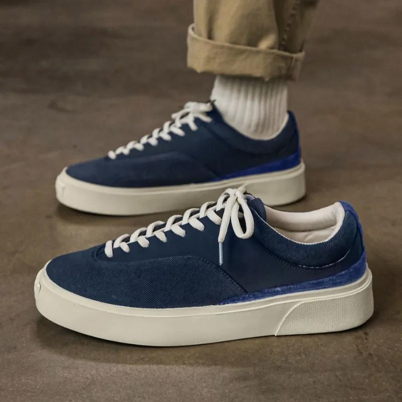 Мужская обувь, кроссовки, весна 2025, новые парусиновые туфли, студенческие, низкие, повседневные, спортивные, на толстой подошве, увеличивающие рост, трендовые, для скейтбординга