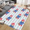 Paddington Bear Flannel Pattern Square Carpet,Area Rug,Carpet Rug for Living Room Bedroom Sofa Playroom Decor,Non-slip Floor Mat
