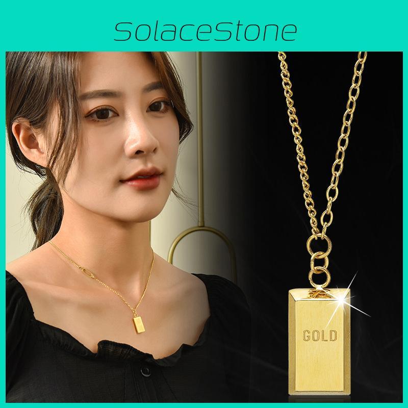 Elegant Gold-plated Titanium Steel Clavicle Chain Necklace For Trendy Women