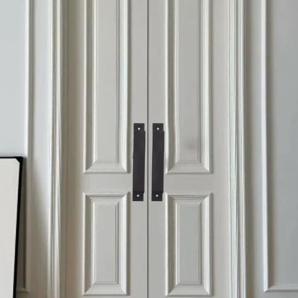Black Barn Door Pull Handle 153mm Hole Spacing Door Handle Bar Modern Sliding Door Pull Wardrobe