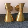 Mid Century Italian Brass Diabolo Wall Sconce Light Fixture - Set of 2