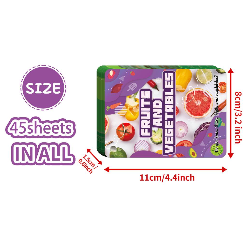 45 Реалистичных карточек с фруктами и овощами, Детское познание, Раннее развитие детей, Пазл, Просвещающая образовательная карточка