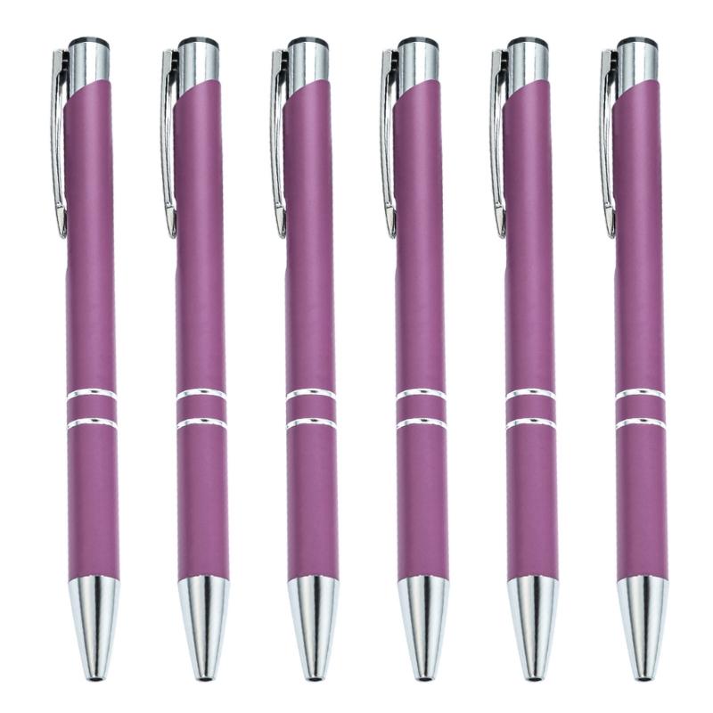 6 Pcs 1.0mm Ballpoint Pen Smooth Writing Pen Black Ink Stationery Pen Metal Retractable Ballpoint Pen for School
