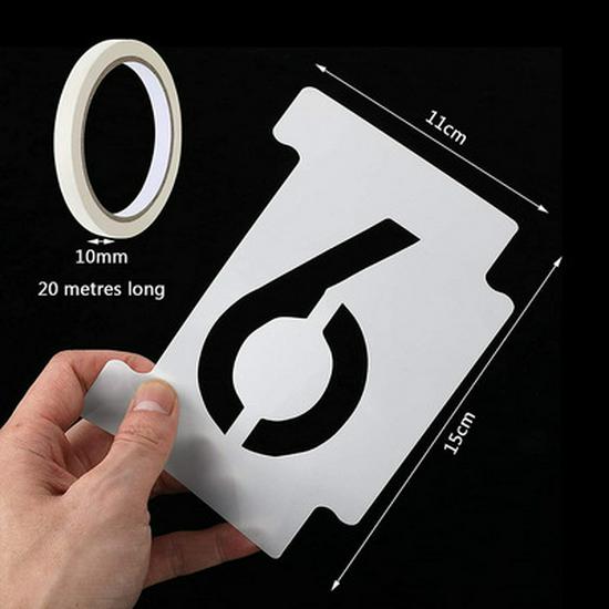 36-Piece Hollow Letter & Number Stencil Set for Graffiti & Door Plate Design