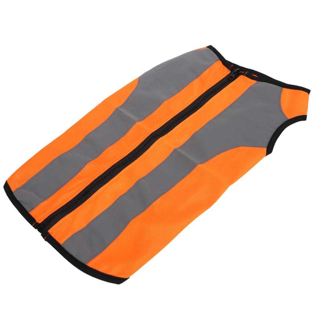 Zipper Closure Pet Dog Clothes Polyester Thin Fabric Night Visible Dog Outfit Road Safety Travel