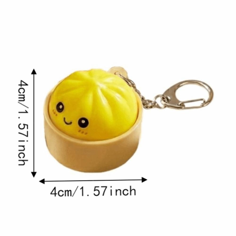 With Steamer Light-Up Steamed Bun Keychain Cute Pinch Keyboard Fidget Toy Boys Girls