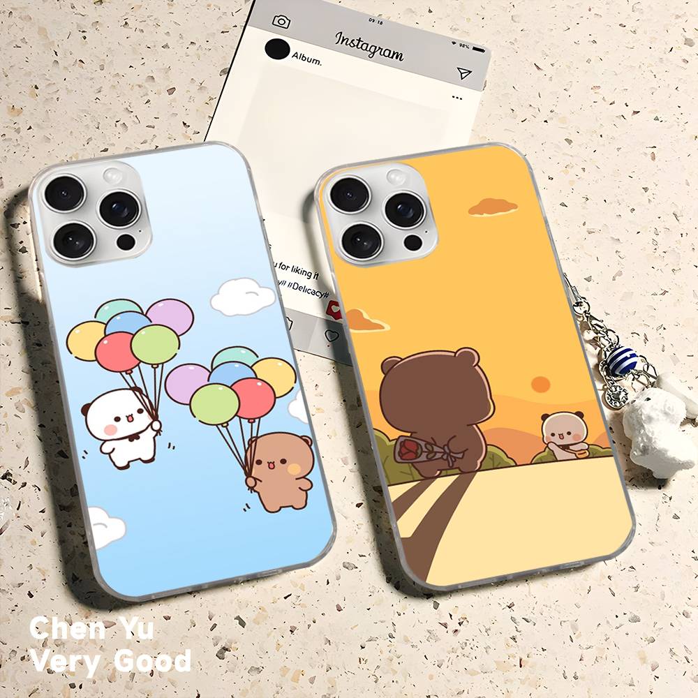 Милый Мультяшный Чехол Bubu Dudu Для IPhone 17 16 15 14 13 12 11 Plus Pro Max Сатиновый Цветной Глянцевый Поверхностный Чехол для Телефона