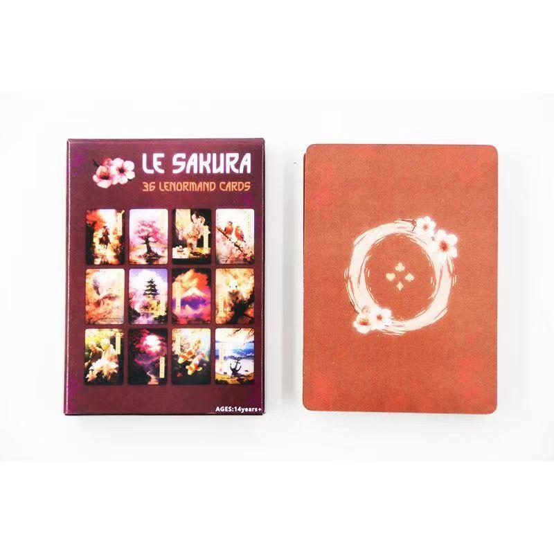 Le Sakura Lenormand Cards - 36 Card Deck with Keywords - Japanese Cherry Blossom Themed Oracle Cards 9*6cm