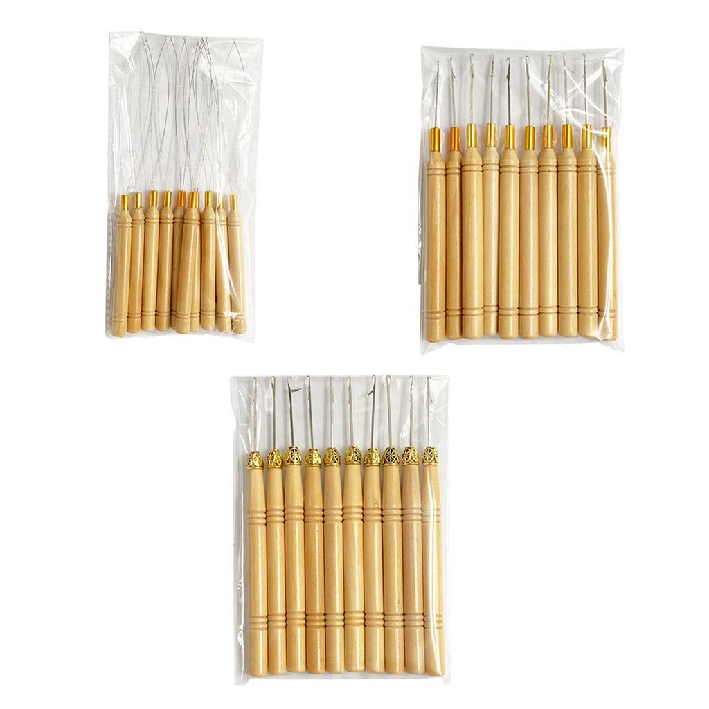 10 шт. Игла для протягивания, петля для наращивания волос, нитевдеватель, инструмент для бусин, инструмент для наращивания волос, крючки для вязания крючком