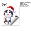 Cute Animal Pattern Stickers Christmas Cat Window Sticker, Kitten Static Cling, Removable Reusable Clings Waterproof Holiday PVC Decal for Living Room