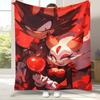 Ретро Мультяшное Игровое Фланелевое Одеяло S-Sonic, Ультра Мягкое Теплое Плюшевое Покрывало для Дома, Спальни, Кровати, Дивана, Походного Пикника, Подарок