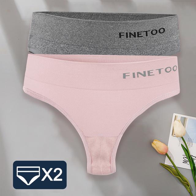 FINETOO 2 шт./компл. M-XXL Bodyshaper трусики-стринги женское тонкое нижнее белье женское нижнее белье сексуальные женские стринги трусы с высокой талией
