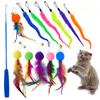 Pet Supplies Fishing Rod Cat Teaser Set Retractable Replacement Head Set
