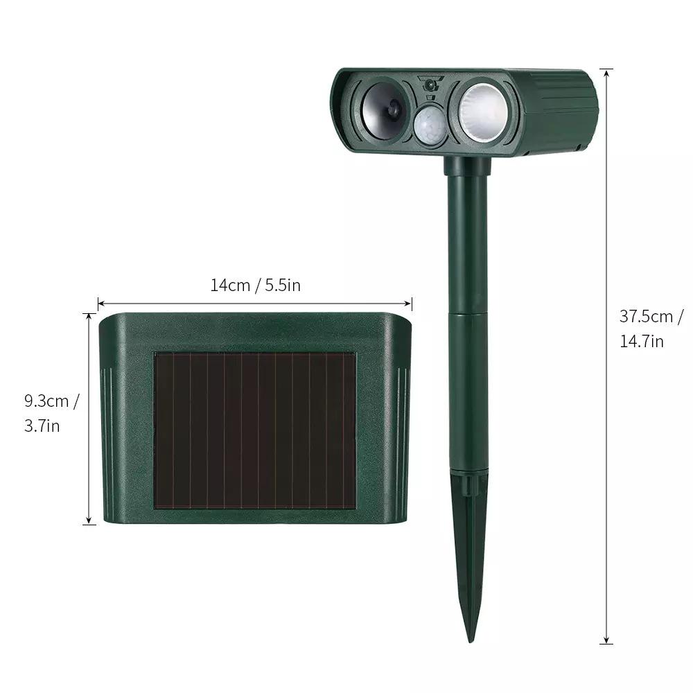 Ultrasonic Solar Animal Repeller with Infrared Sensor and Flashing Light