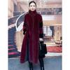 Imitation Mink Coat Women's Clothing Plus Size Fashion Imitation Fur Winter Thickened Imitation Mink Long Stand-up Coat