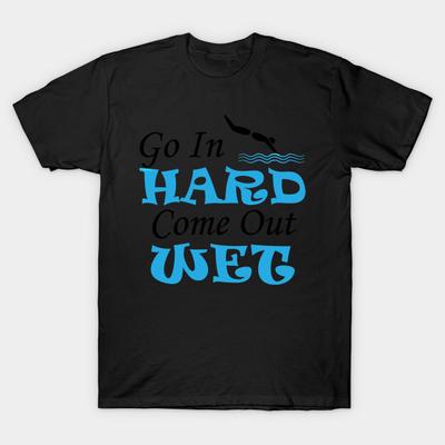 Мужская черная футболка с принтом, очень большая футболка go-in-hard-come-out-wet, хлопковая футболка с принтом на бумаге для переноса изображений без разрезов