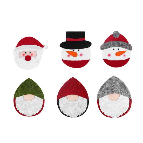 Рождественская сумка для посуды Полезная нежная легкая сумка для рождественской посуды Сумка с мультяшным безликим кукольным чехлом для столовых приборов Рождественский держатель для посуды