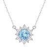 Natural Crystal Stone Jewelry Set S925 Sterling Silver Necklace Peridot Pendant Clavicle Chain