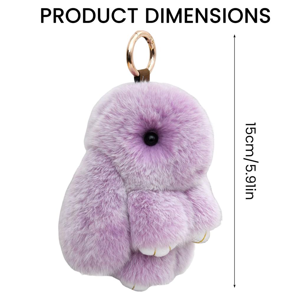 15cm Fluffy Bunny Keychain Rabbit Fur Keychain Women Bag Car Key chain Pendant Decoration Jewelry Bags Hangings Accessories Gift