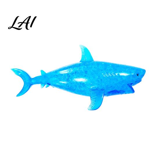 Anxiety Relief Shark Toy Bead-Filled Squeeze Stress Blue Dolphin Sensory TPR Soft Ball Simulation Sea Animal Pinch Fidget Office Desk