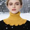 Fake Collar Scarf Detachable High Collar Solid Color Knitted Turtleneck Scarves Collar Insert Fashion Accessory