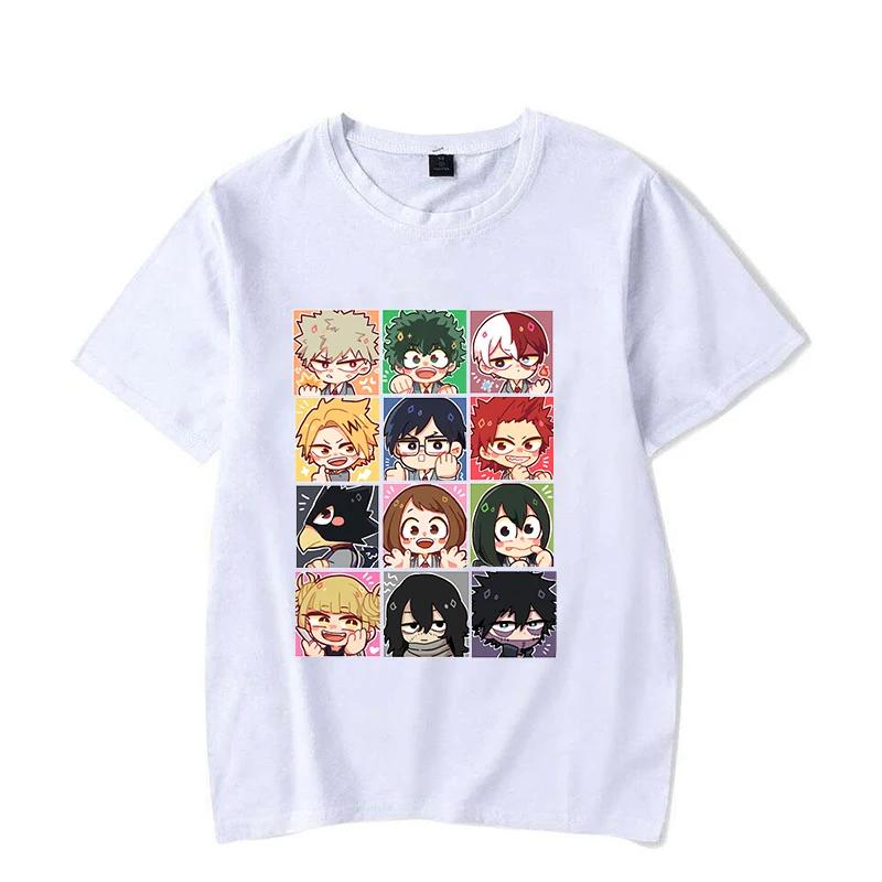 Новая футболка с принтом аниме-мультфильма Deku Todoroki Shoto Bakugou Katsuki для женщин, унисекс, с коротким рукавом, летняя мода, свободные повседневные топы, футболка