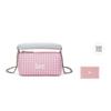 New Lee Fabric Handbag, Shoulder Bag, Crossbody Bag Large Size Women's Pink Plaid LE250038L-102