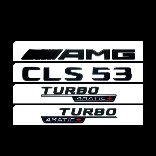 AMG W220 Для Benz 4 шт./комплект 3D ABS Наклейка на автомобиль для Mercedes-Benz CLS Класс TURBO 4MATIC Модифицированный Логотип AMG CLS 53S 63S Задняя наклейка