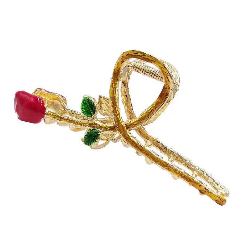 Новые женские металлические коготь для волос, элегантные заколки для волос с золотыми цветами, заколка-краб, повязка на голову, зажим для хвоста, головные уборы, аксессуары для волос, тиара