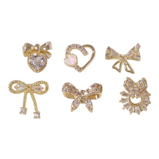 Nail Rhinestones Bow-tie Heart Bear Manicure Alloy 3D Nail Manicure Craft Ornaments