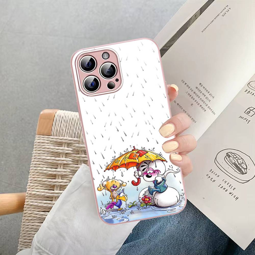 Cartoon D-Diddl For IPhone 14 13 12 Mini 11 Pro XS Max X XR 14 Plus Tempered Glass Cover