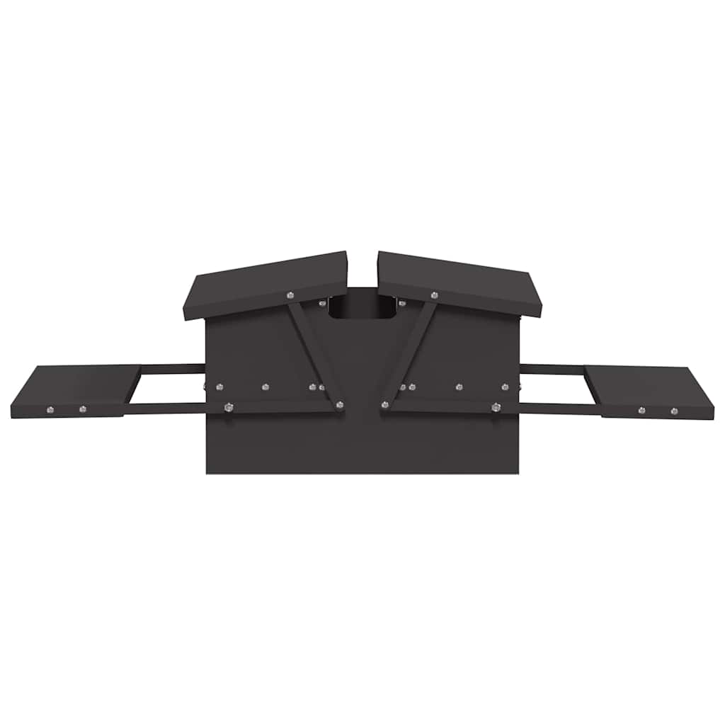 Chicken Treadle Feeder Black 75 x 53 x 20.5 cm Cold Rolled Steel