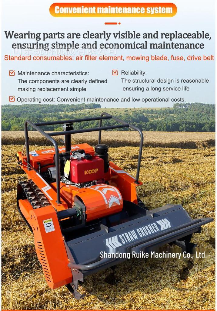 Remote Control Diesel Mulching Lawnmower with 100/120 CM Cutting Width