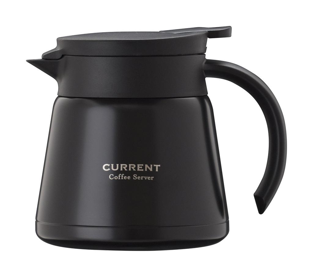 Atlas ACS-601BK Coffee Server, Unbreakable, Insulated, Thermos, 600ml, Stainless Steel, Vacuum Insulated, Direct Drip, Shatterproof