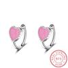 Fashion Children 925 Silver Pink Green Enamel Cute Heart Non Piercing Fake Clip Earrings for Baby Girl Women Party Earring Gift