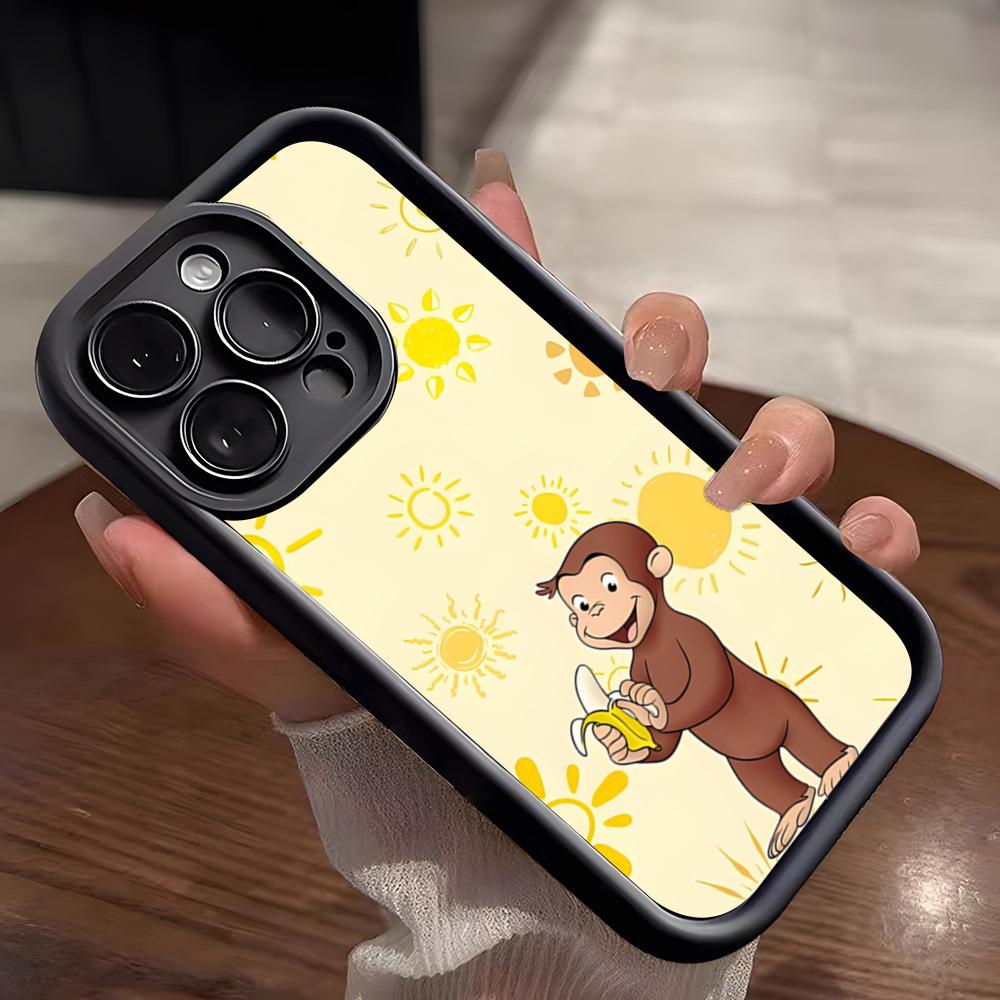 Чехол для телефона с обезьянкой Любопытный Джордж для iPhone 17 Pro Max 15 Pro 16 14 Plus 12 13 Mini 11 Pro, противоударный, мягкий