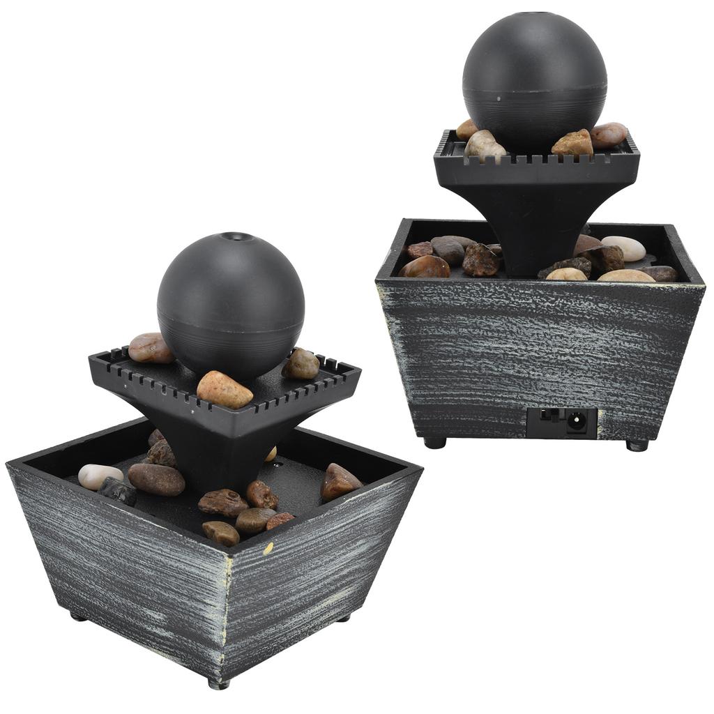 3V USB Tabletop Water Fountain Indoor Ball Waterfall Fountain for Home Office Desktop Table