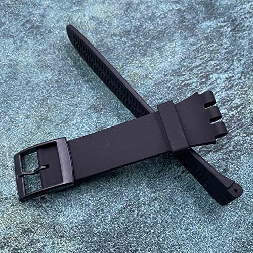 Silicone Replacement Watch Strap for Swatch 20mm Black