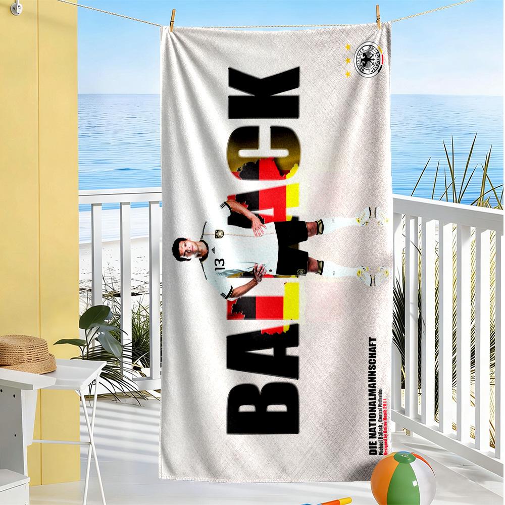 Michael Ballack Soccer Action Beach Towel High Absorbency & Quick-Dry Comfortable Lightweight